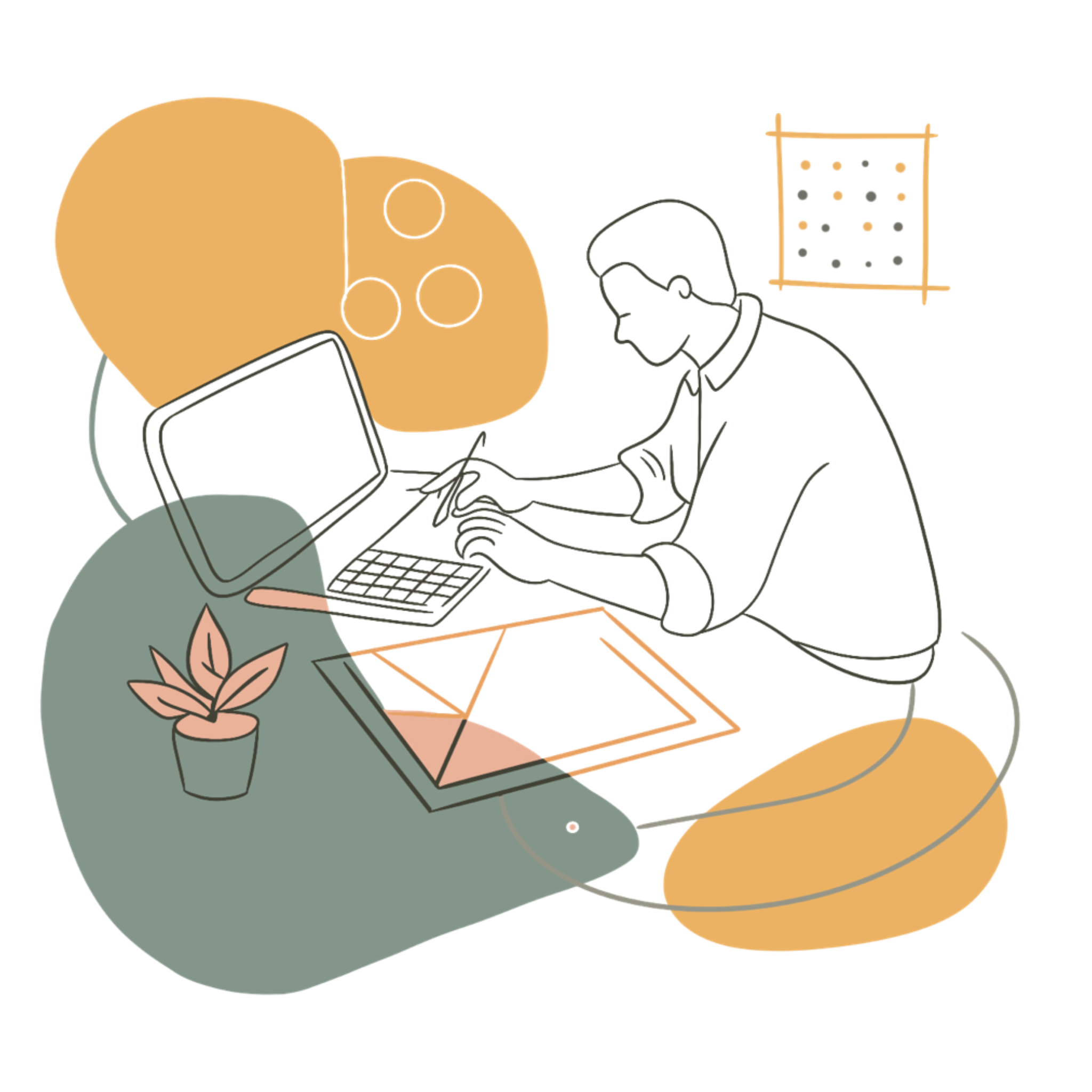 Student working at desk